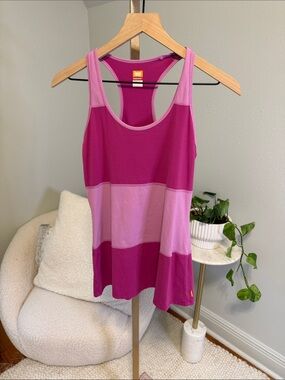 Lucy Colorblock Racerback Tank in Magenta and Light Pink